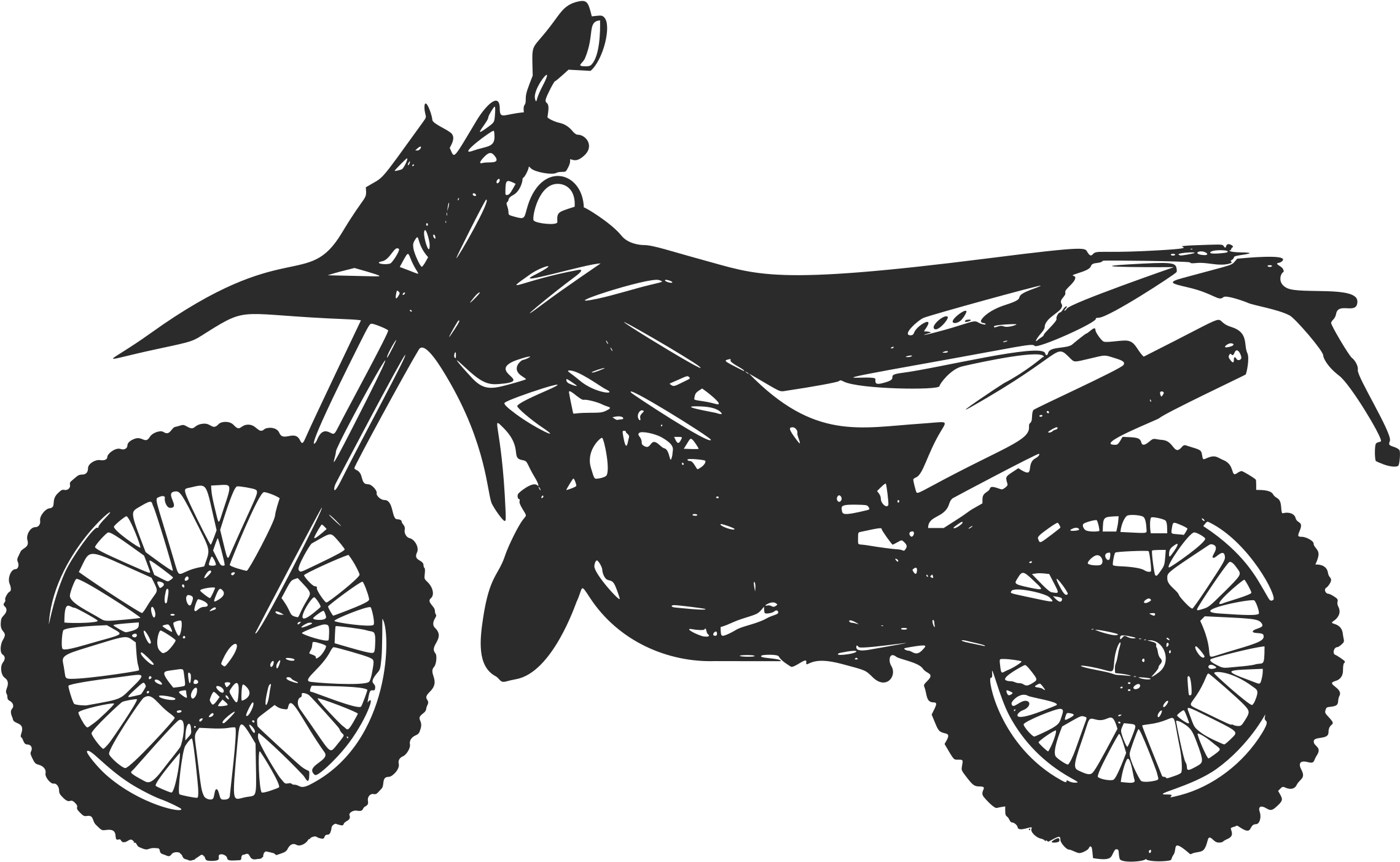 Clipart Motorbike Enduro Silhouette Big Image Png - Aprilia Rx 125 (2400x1476), Png Download