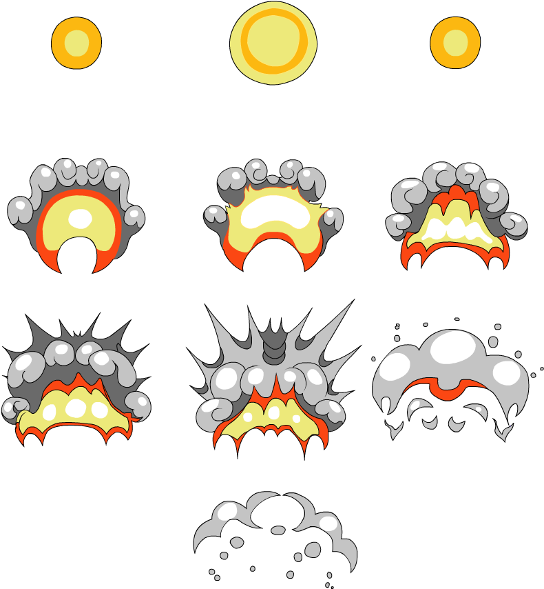 Picture Free Download Animate A Cartoon Explosion With - Cartoon Explosion Sprite Sheet (850x950), Png Download