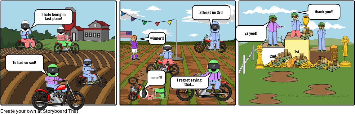 Dirt Bike Racing - Cartoon (1164x385), Png Download