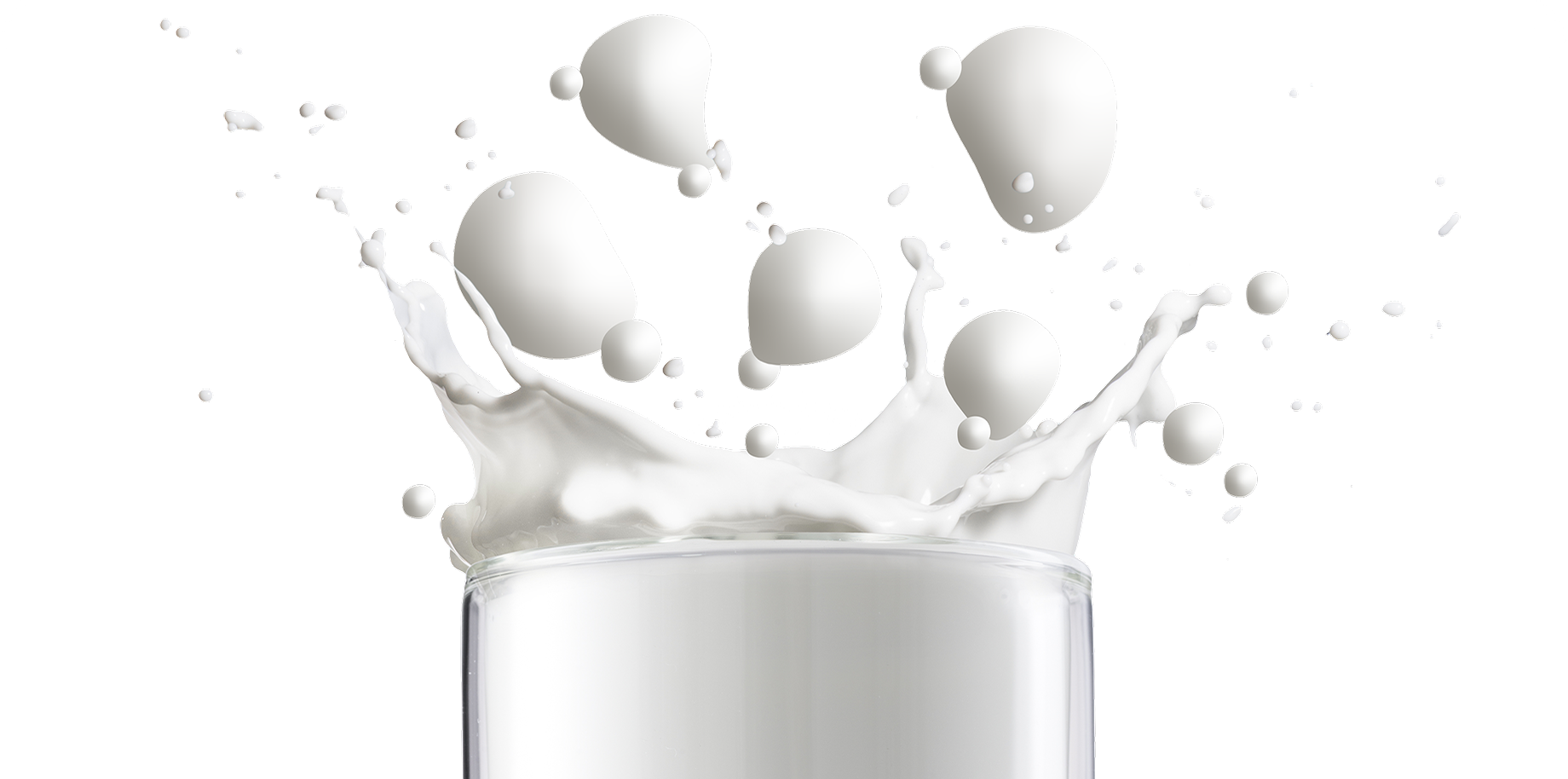 Dynamic Milk Image Splash Goodness Glass Of Milk Vitamins - Milk (1840x914), Png Download