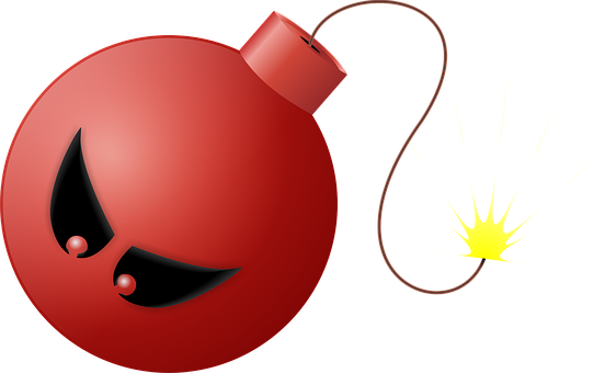 Bomb Explode Anger Stress Angry Red Nervou - Bombe Rouge (562x340), Png Download