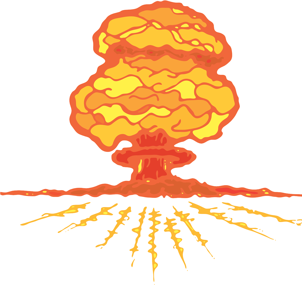 Graphic Free Library Mushroom Cloud Nuclear Weapon - Bomba Atomica Dibujos Animados (1252x1196), Png Download
