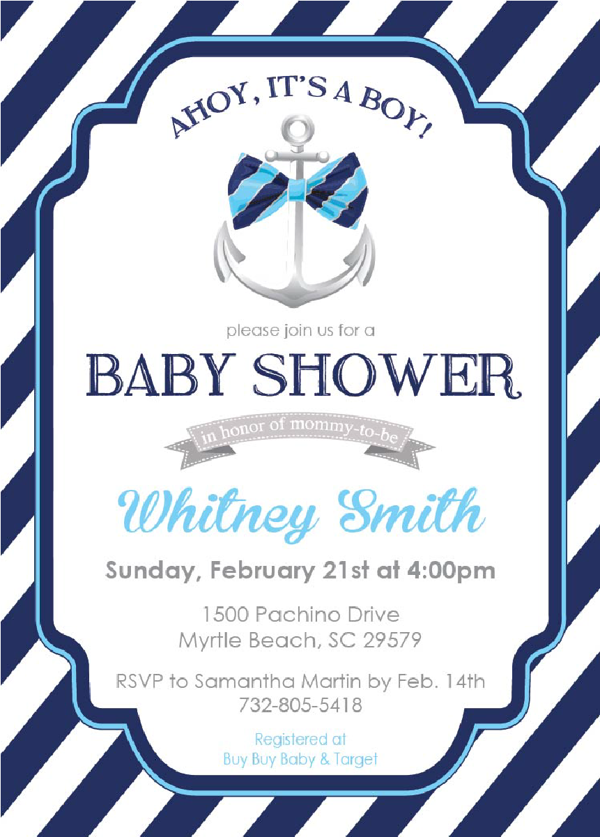 Ahoy It's A Boy Baby Shower Invitation - Its A Boy Baby Shower Invitations (1200x1200), Png Download
