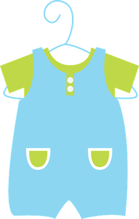Baby Boy Clip Art - Baby Clothes Clip Art (286x450), Png Download