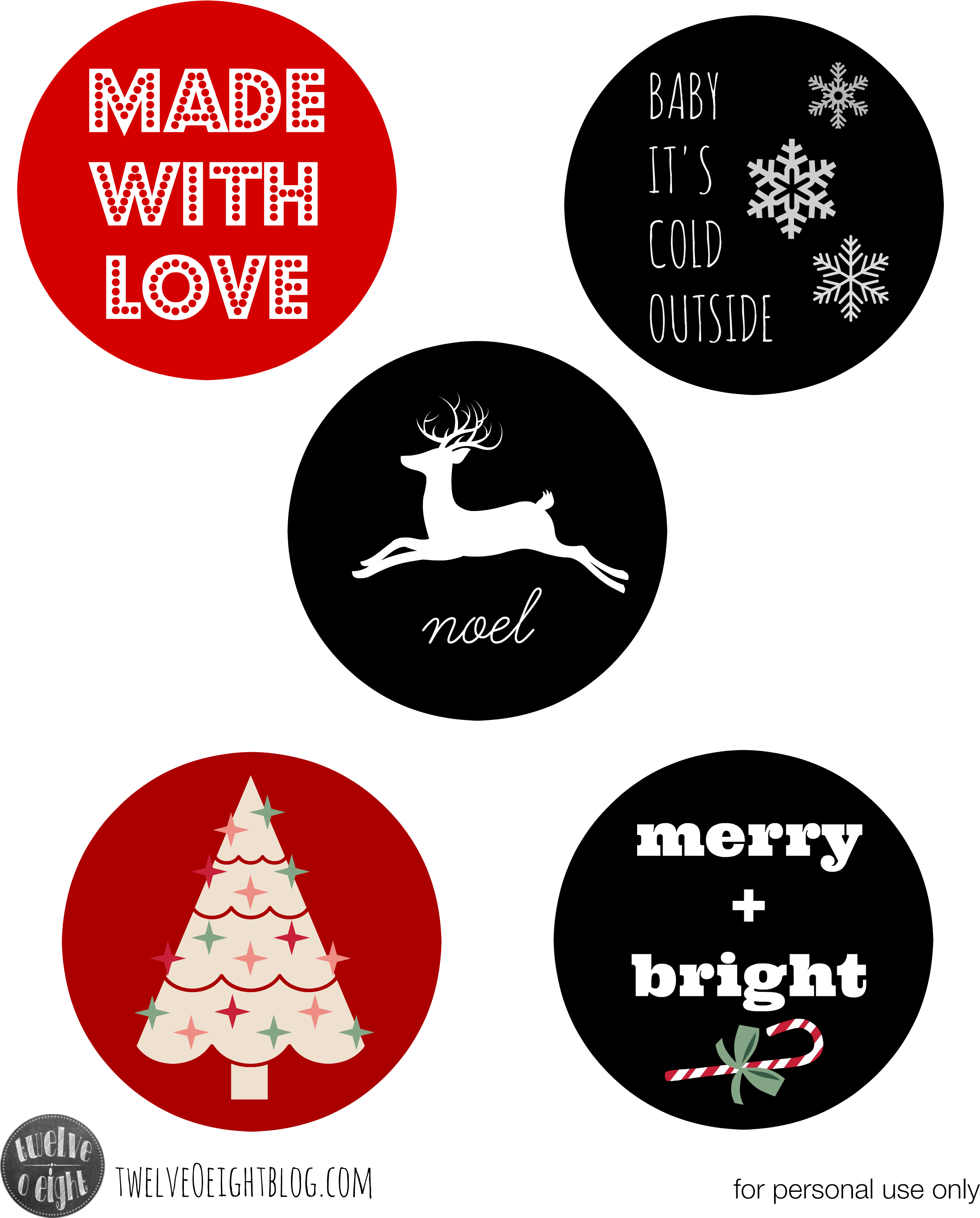 Free Printable Christmas Gift Tags Twelveoeightblog - Modern Christmas Gift Tags (2400x3000), Png Download