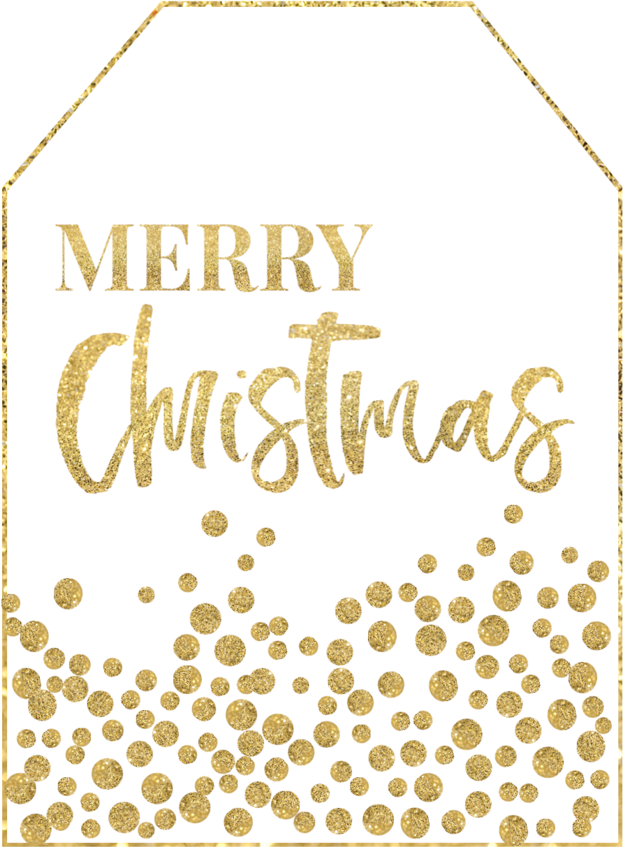 Gold Merry Christmas Free Printable Gift Tag - Christmas Day (1042x1302), Png Download