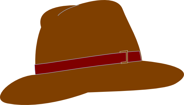 Brown Clip Art At Clker Com Vector - Men's Hats Clip Art (600x343), Png Download