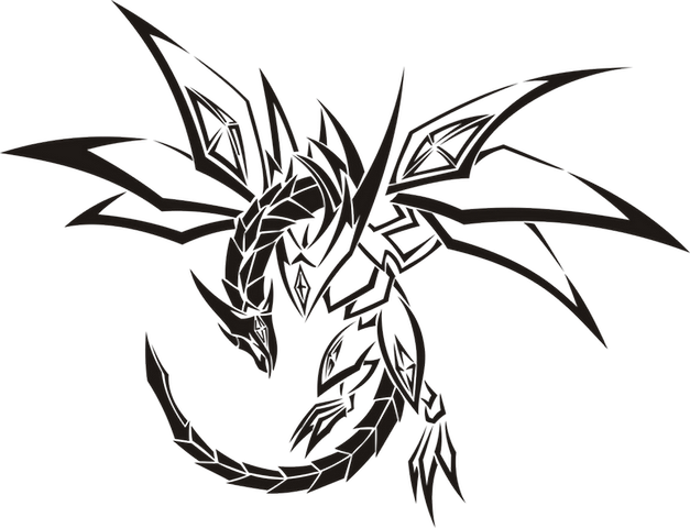 Tribal Dragon Tattoo - Illustration (627x480), Png Download