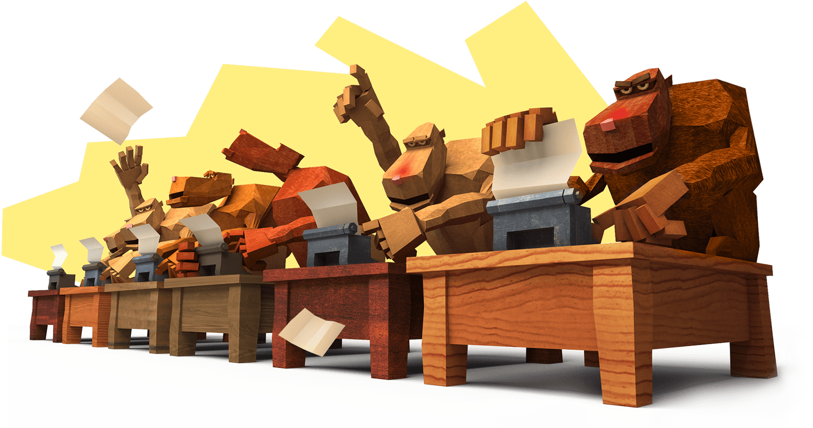 If I Let My Fingers Wander Idly Over The Keys Of A - Monkeys Typing (1800x900), Png Download