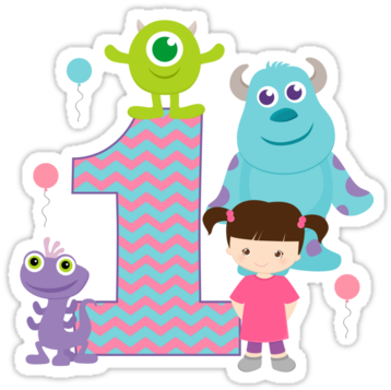 Baby Monsters Inc 1st First Birthday By Sweetsisters - Numeros De Monster Inc (375x360), Png Download