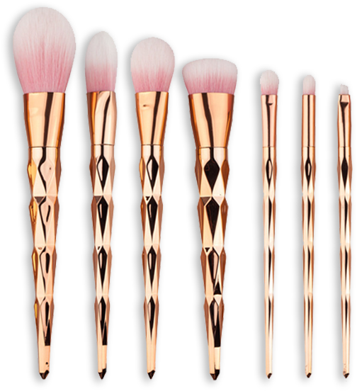 Makeup Tools Png - Rose Gold Unicorn Brushes (600x600), Png Download