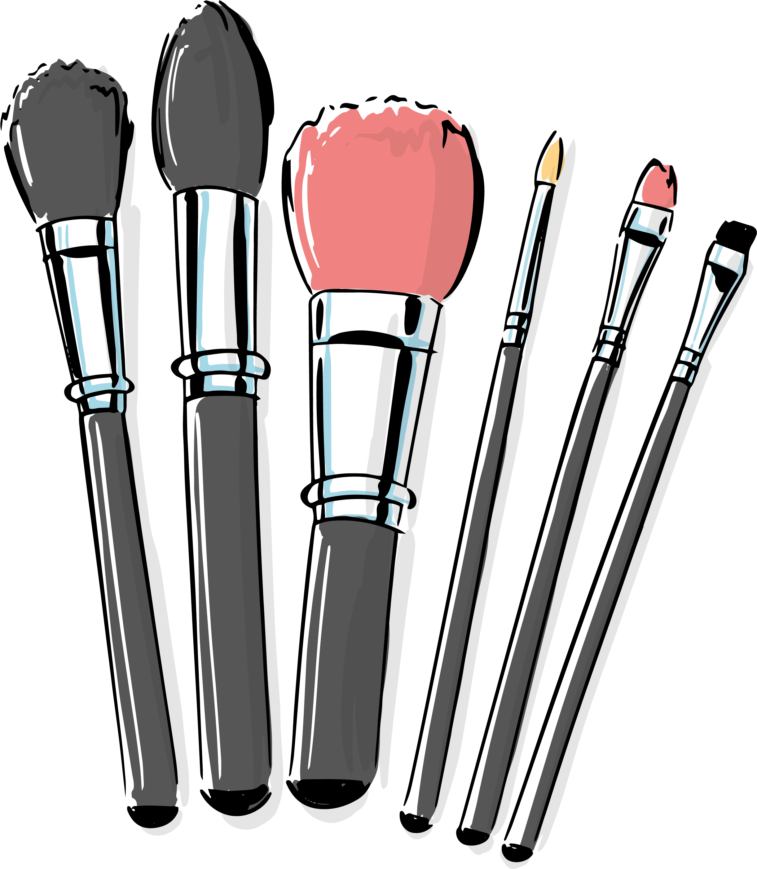 Cosmetic Vector Makeup Brush - Make Up Brushes Icon (2935x2997), Png Download