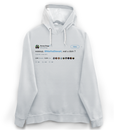 Snoop Dogg Wassup Martha Stewart What You Doin - Kanye West Twitter Hoodie (480x480), Png Download