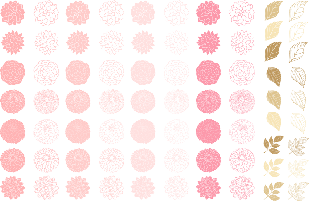 Pink And Gold Dahlia Flowers Clipart By La Boutique - Quilt (1160x772), Png Download