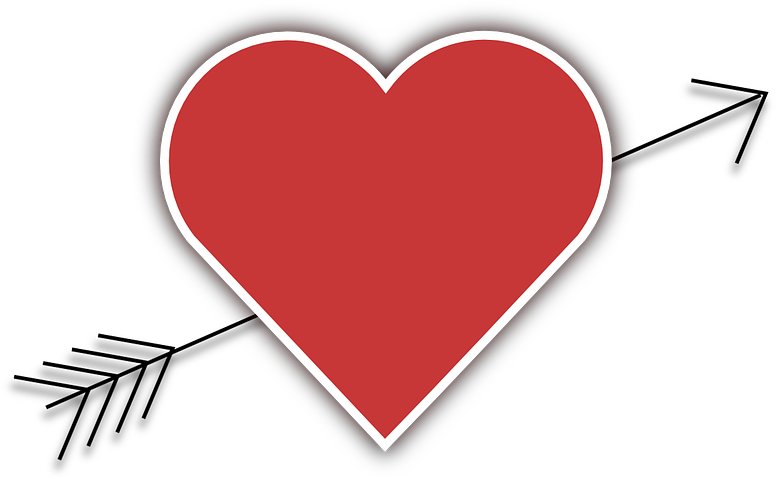 Red, Arrow, Heart, Love, Valentine, February - Amor Love Arrow (640x326), Png Download