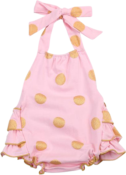 Emmalyn Gold Dot Romper - Romper Suit (600x600), Png Download