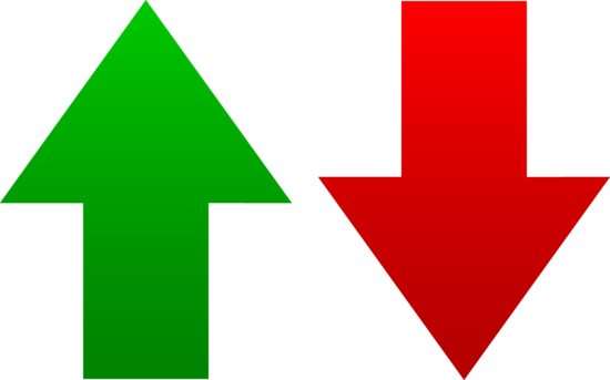 Free Icons Png - Green Red Arrow Png (550x343), Png Download