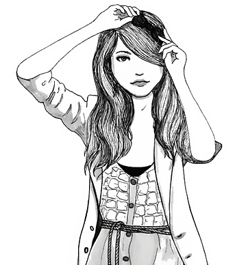 Bonecas Desenhadas Para Tumblr - Imagens De Boneca Desenhada (343x388), Png Download