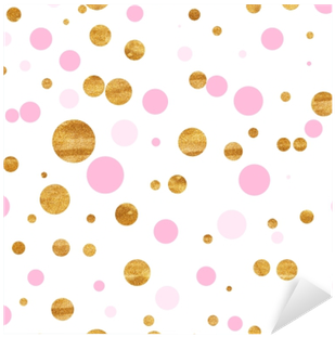 Pink And Gold Dots Background (400x400), Png Download