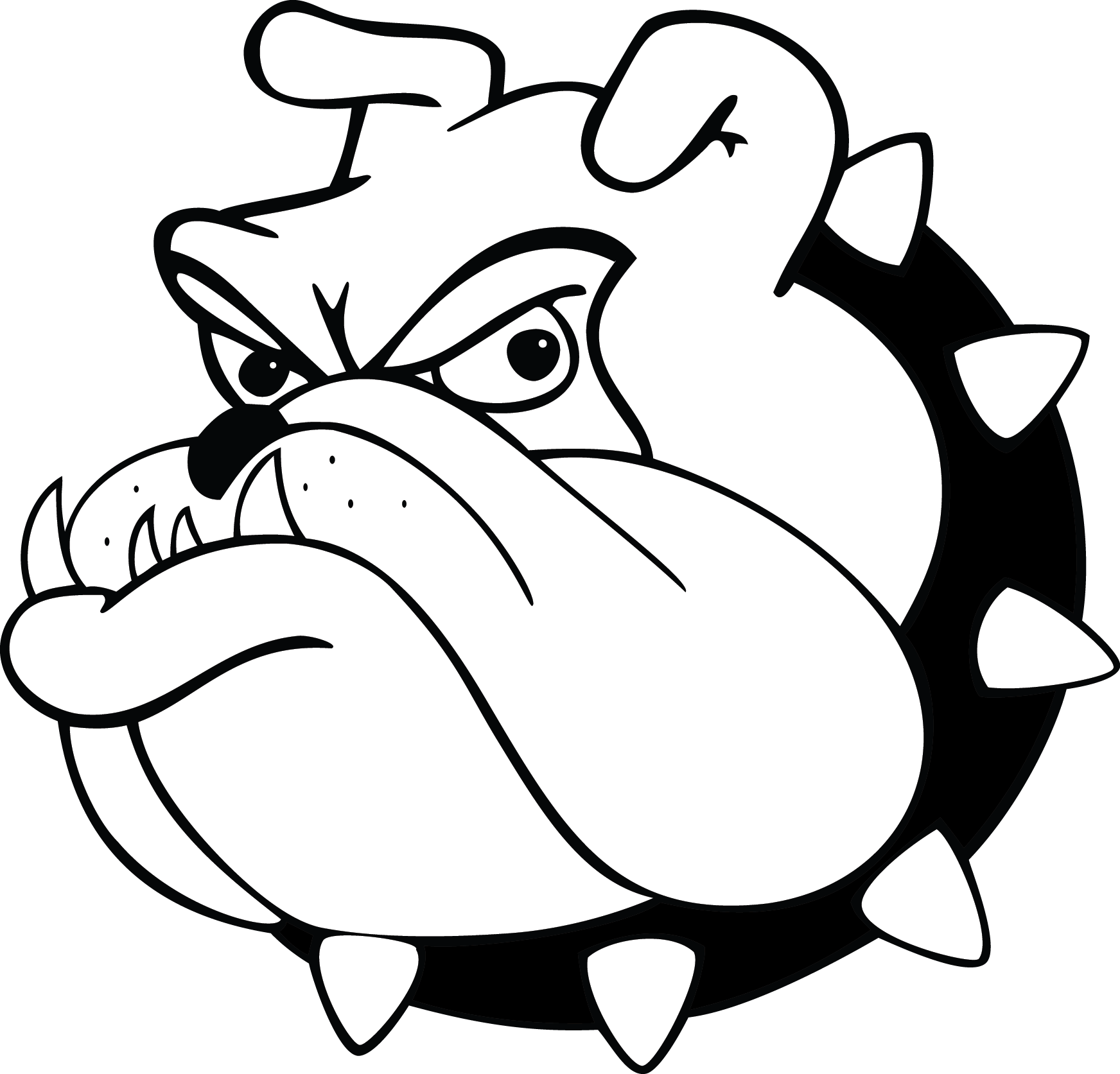 Chisholm Trailmiddle School - Bulldog Images Black And White (1744x1673), Png Download