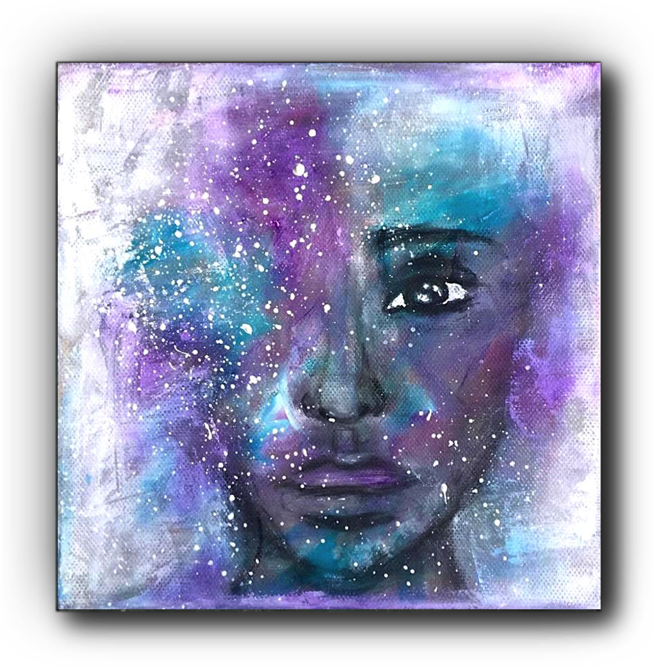 Female Portrait Acrylic Painting Nika Rouss 555×688 - Painting (919x1139), Png Download