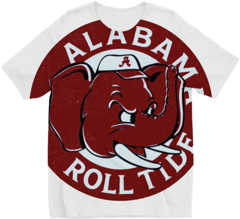 1960's Alabama Crimson Tide Art ﻿sublimation Kids T-shirt - Bull (500x500), Png Download