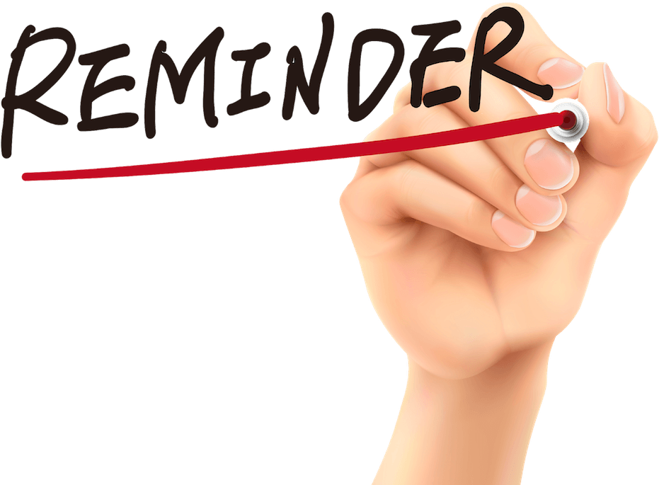 Year End Reminders For Ira Llc & Solo 401 Clients - Reminder Sign (1080x810), Png Download