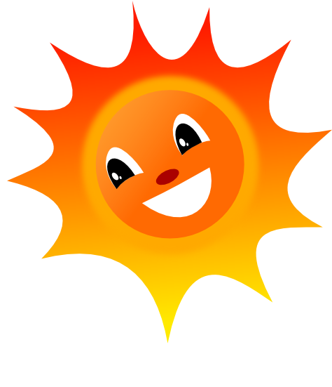 Sunshine Clipart Noon Sun - Happy Sun Face Png (582x597), Png Download