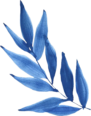 Leaves Art Illustration Wathercolor Blue Flower Freeto - Book (383x486), Png Download