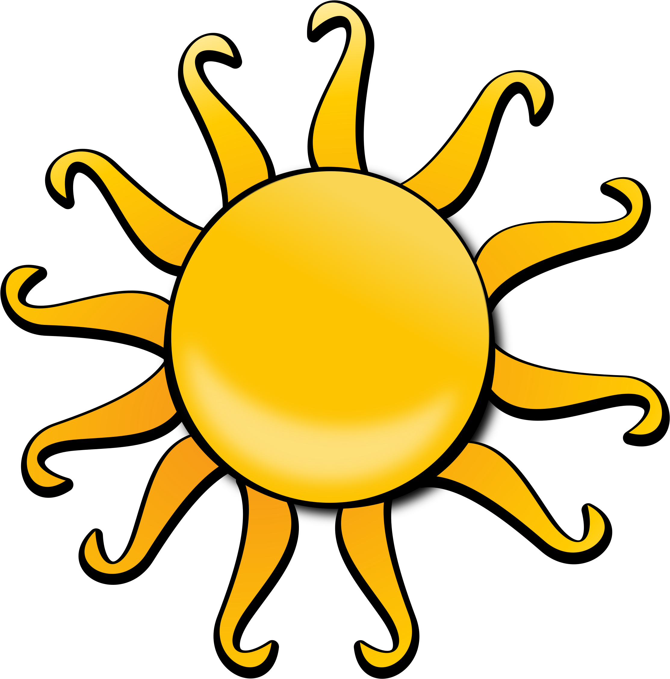 Clipart Transparent Library Cartoonsun Cartoon Sun - Clip Art Sun With Rays (1003x1024), Png Download