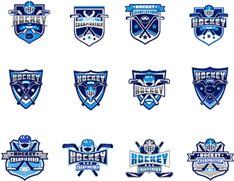 Vector Set Of Ice Hockey Badges, Stickers, Emblems, - Vector Graphics (360x360), Png Download