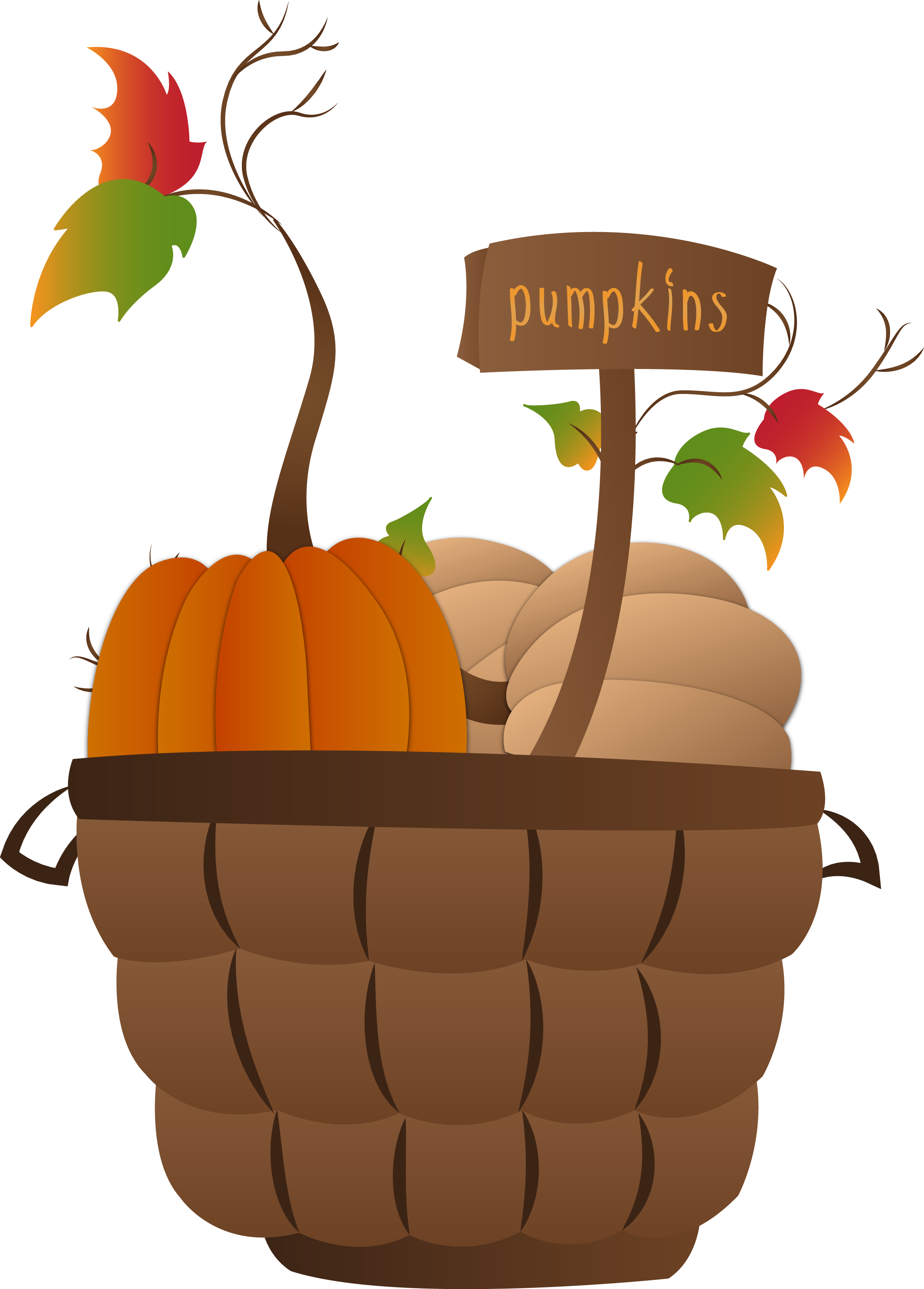 Pumpkin Fall Clipart At Getdrawings - Amscan Pumpkin Basket (2342x3266), Png Download
