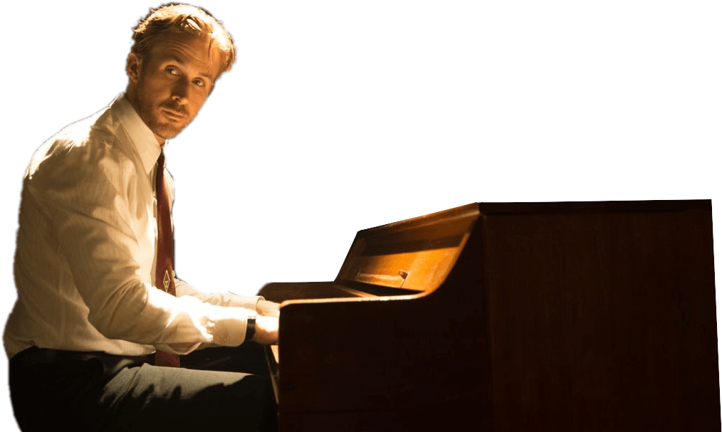 La Emma Stone Png Stickpng Playing Jazz - Ryan Gosling Photoshoot Lalaland (1353x900), Png Download