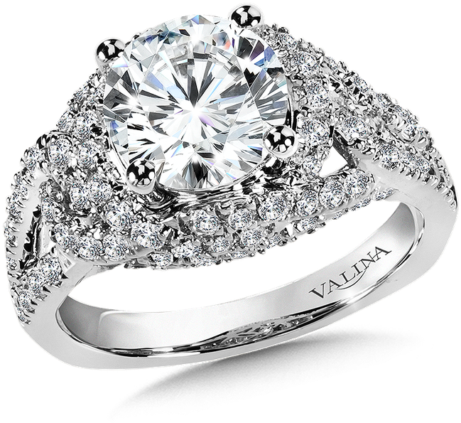 Valina Diamond Engagement Ring Mounting With Side Stones (800x800), Png Download