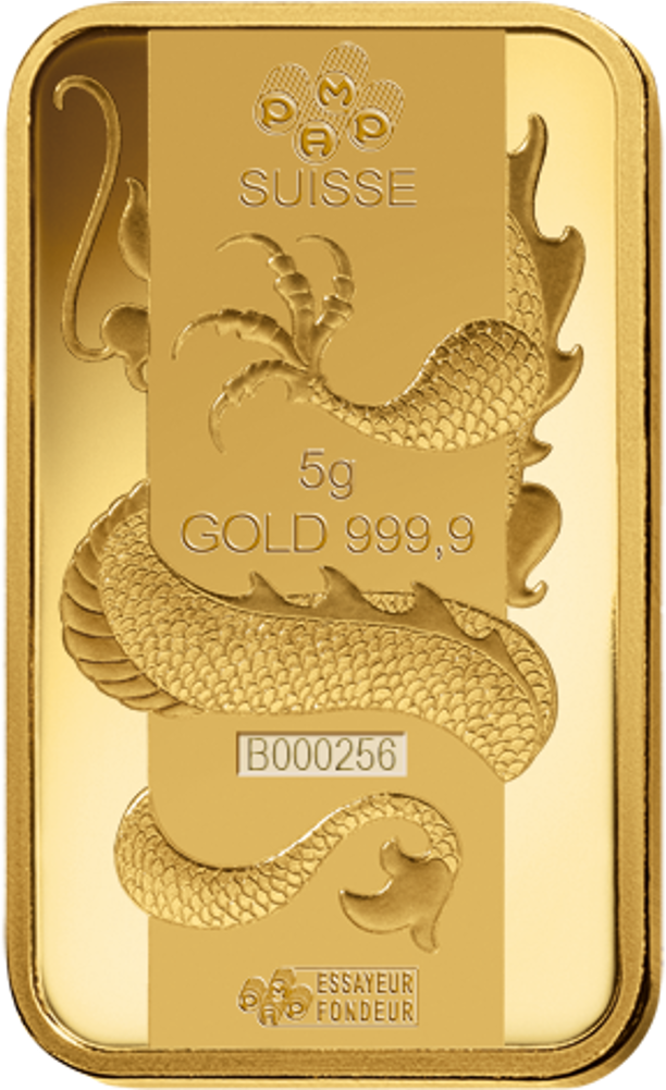 5g Pamp Suisse Lunar Dragon Gold Bar (1000x1000), Png Download