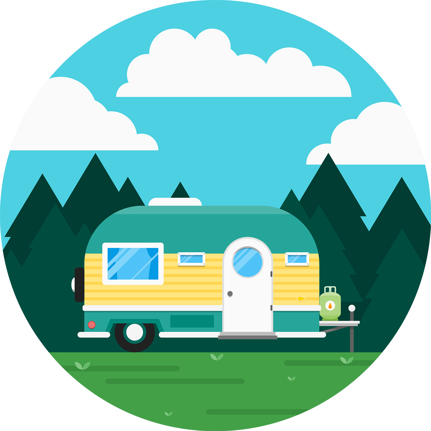 Caravan Recreational Vehicle Icon (1500x1500), Png Download