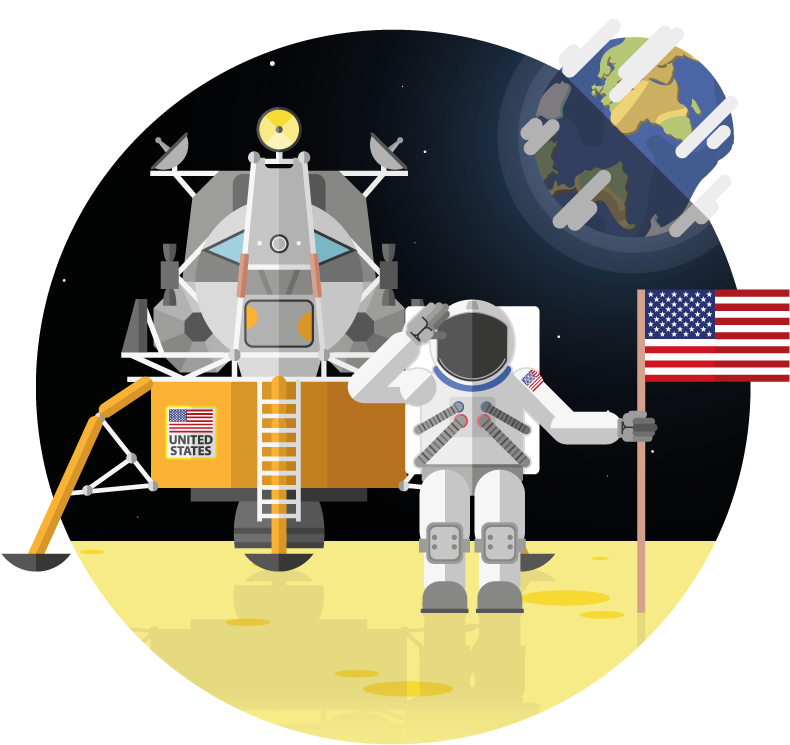 Les Premiers Pas Sur La Lune, Appolo 11, (1000x945), Png Download