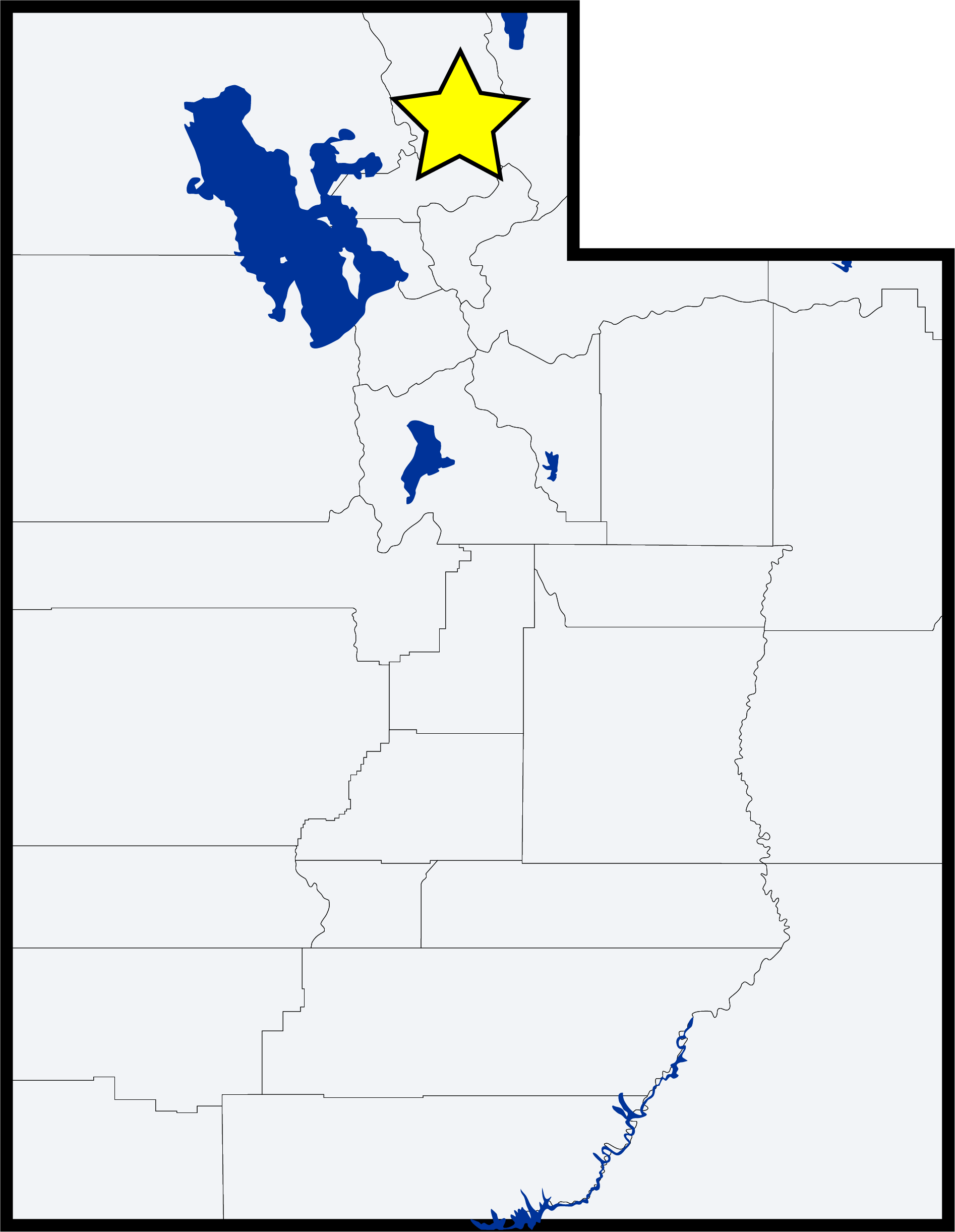 Outline Map Of Utah (1894x2443), Png Download