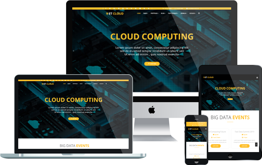 Et Cloud Free Responsive Joomla Template (1000x750), Png Download