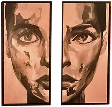Two Face Set - Left Bank Art Neon Portrait By Leftbank Art (500x500), Png Download