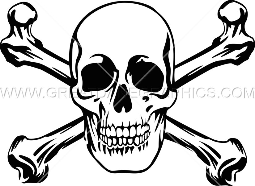 Clipart Black And White Stock Production Ready Artwork - Cross And Skull Bones (825x603), Png Download