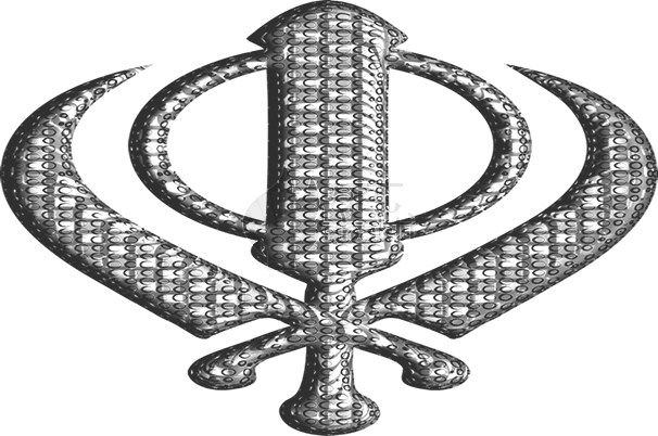 Sikh Religion Dharma Khanda Black White Criss Cross - Peace Symbols (606x402), Png Download