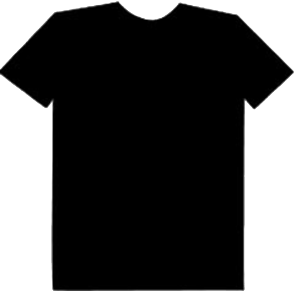 T-shirt - Plain Black T Shirt Design (600x590), Png Download