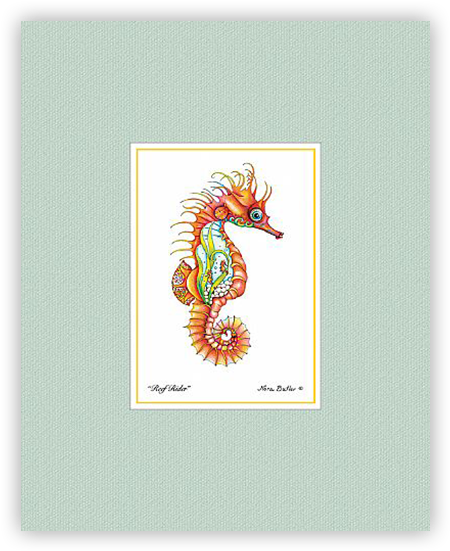 Reef Rider Mini-prints By Nora Butler - Northern Seahorse (600x600), Png Download