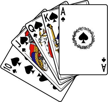 Royalty Free Library Collection Of Hand Playing Clipart - Playing Card .png (372x352), Png Download
