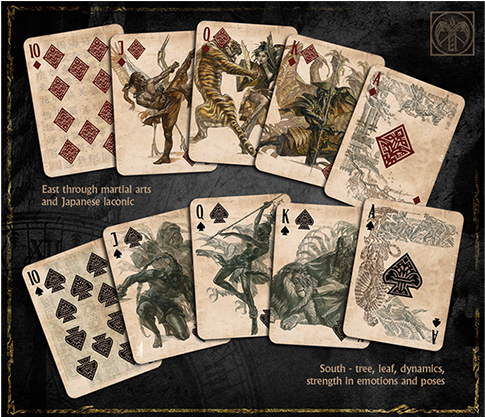 Heroes Of The Nations Playing Cards - Heroes Of The Nations Dark Playing Cards (740x416), Png Download