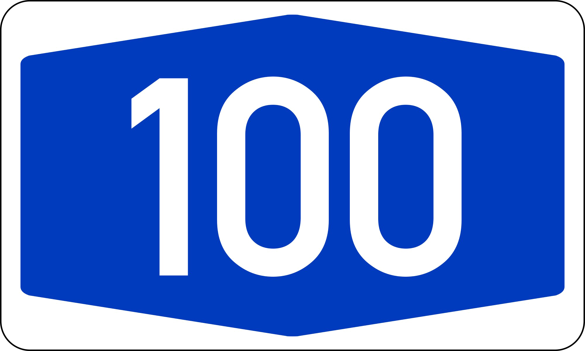 100 Number Png Picture - Bundesautobahn 201 (2000x1200), Png Download