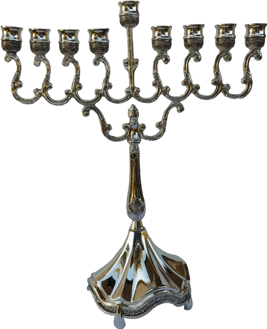 Hanukkah Menorah, Silver Plated, In A Traditional Design - Ben And Jonah Lamp Lighters Ultimate Judaica Menorah (650x650), Png Download