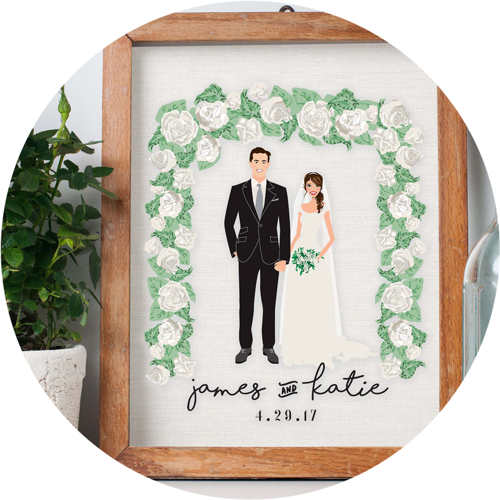 Wedding Portrait - Personalised 'bicycle Made For Two' Print (1000x1044), Png Download