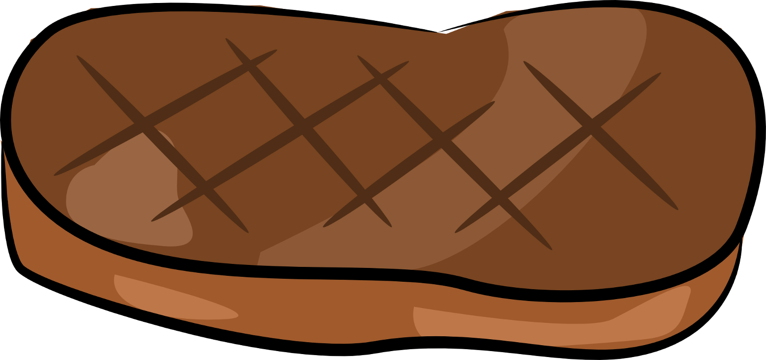 Grilled Steak Clipart Wikiclipart - Beef Steak Clipart (1547x727), Png Download